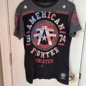 American Fighter Black and Red Short Sleeve Tee